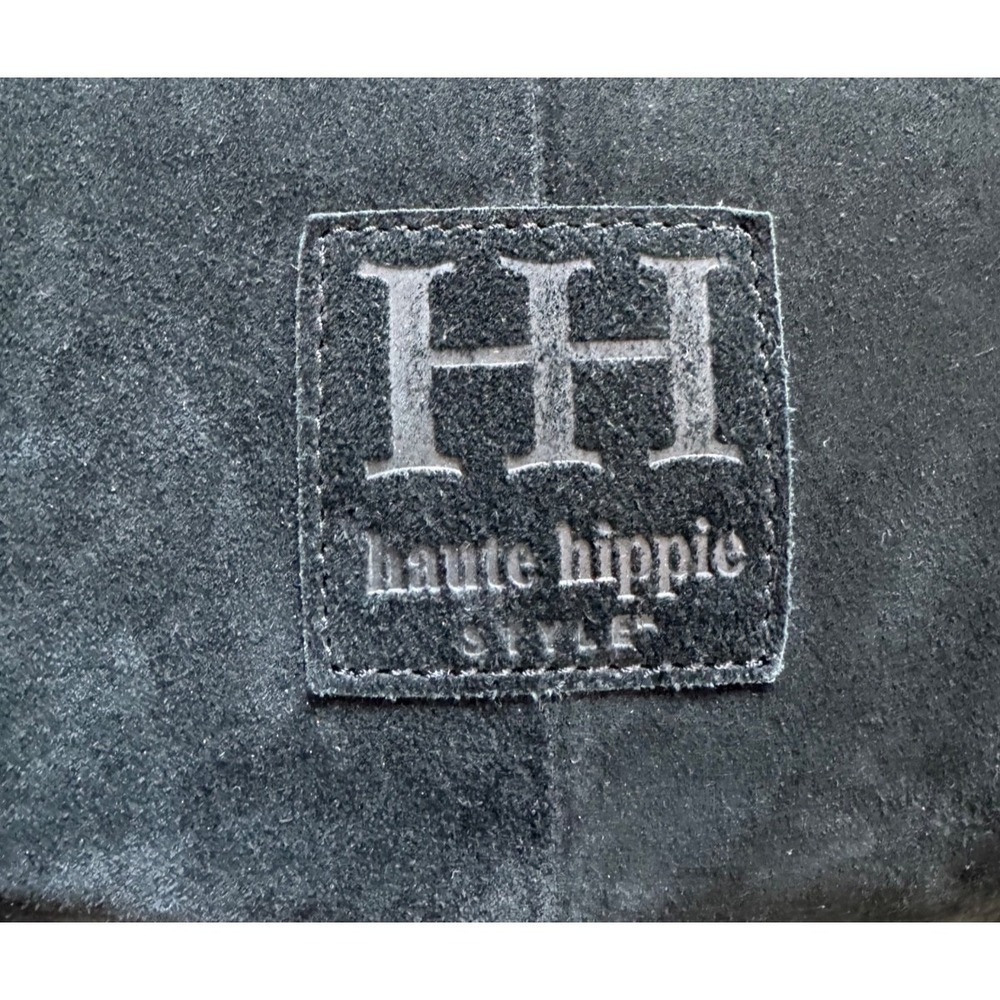 Haute‎ Hippie Style Fringe Suede Hobo Bag Black - Picture 6 of 16